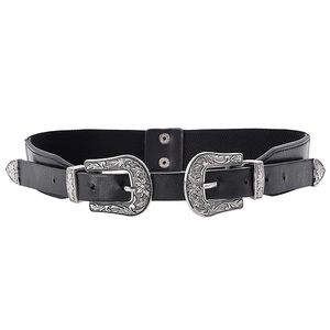 Trendy Double Buckle Western Belt